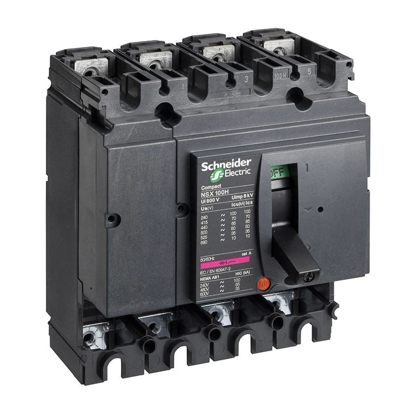 Interruptor automático NSX100B tetrapolar 100A 25kA sin relé